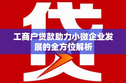 襄州工商户贷款助力小微企业发展的全方位解析