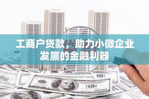 襄州工商户贷款，助力小微企业发展的金融利器