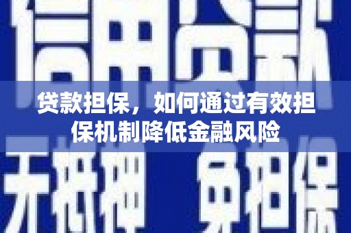 襄州贷款担保，如何通过有效担保机制降低金融风险