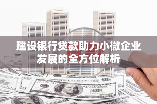 襄州建设银行贷款助力小微企业发展的全方位解析